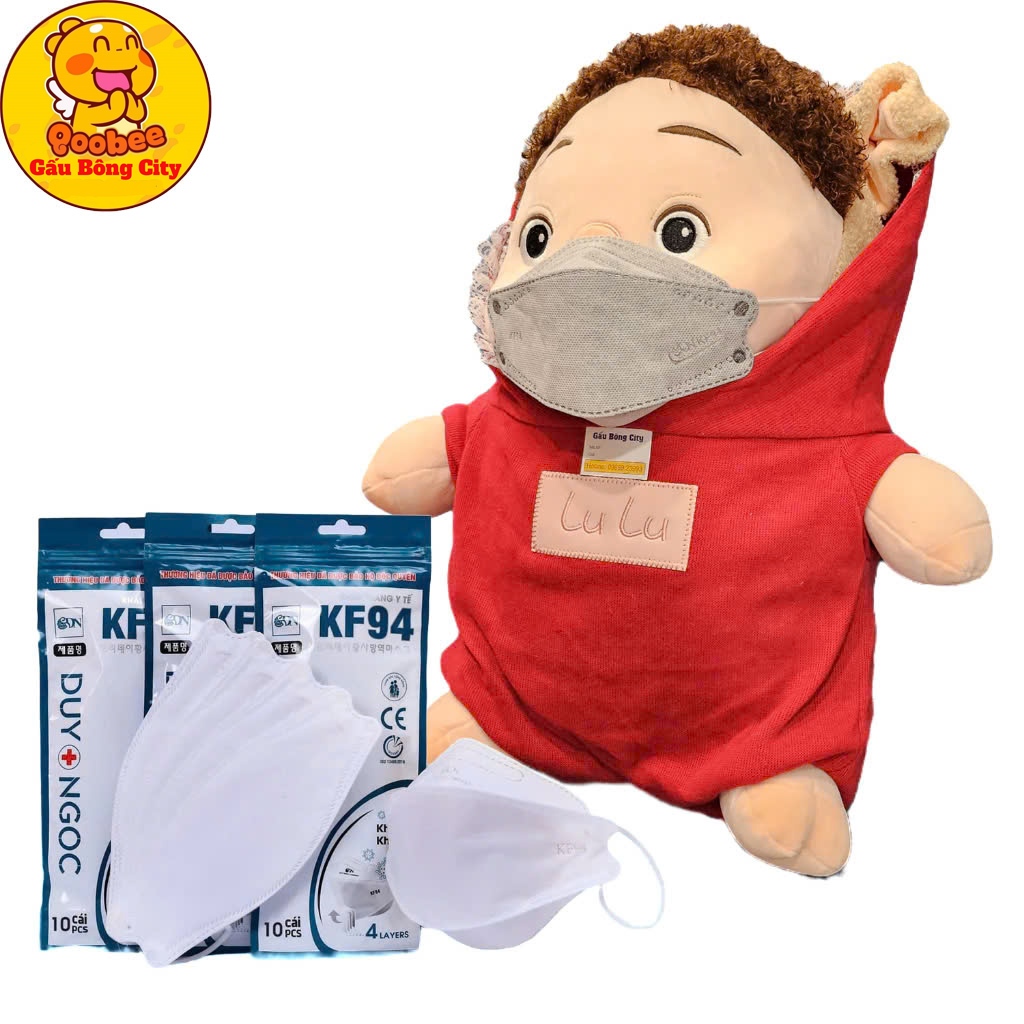 [SET 10 CÁI] Khẩu Trang KF94 4D Gấu Bông City Duy Ngọc - Chống tia uv, nắng, kháng khuẩn (5D 6D Mask