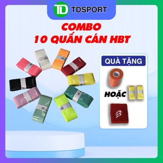 Combo 10 quấn cán vợt cầu lông HBT tặng 1 quấn cốt/băng chặn mồ hôi cổ tay TD SPORT