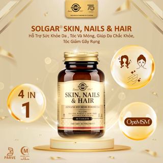 [HSD 02/2026] Viên Uống Solgar Skin, Nails And Hair MSM Giúp Đẹp Da , Chắc Móng , Tóc Giảm Gãy Rụng [Lọ 60 Viên]