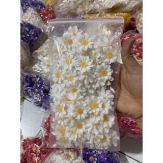 Túi 100 bông đầu hoa cúc hoạ mi nhựa đủ màu trang trí