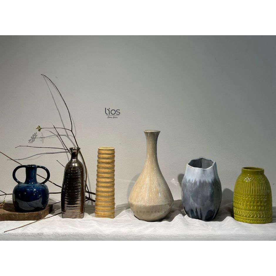 Bình gốm men bóng phong cách cổ điển - Lios Home Decor - Ship hỏa tốc HCM