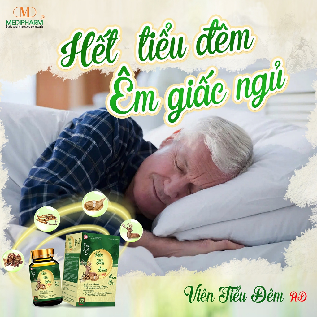 VIÊN TIỂU ĐÊM AD - BỔ THẬN, GIẢM TIỂU ĐÊM, TIỂU NHIỀU LẦN