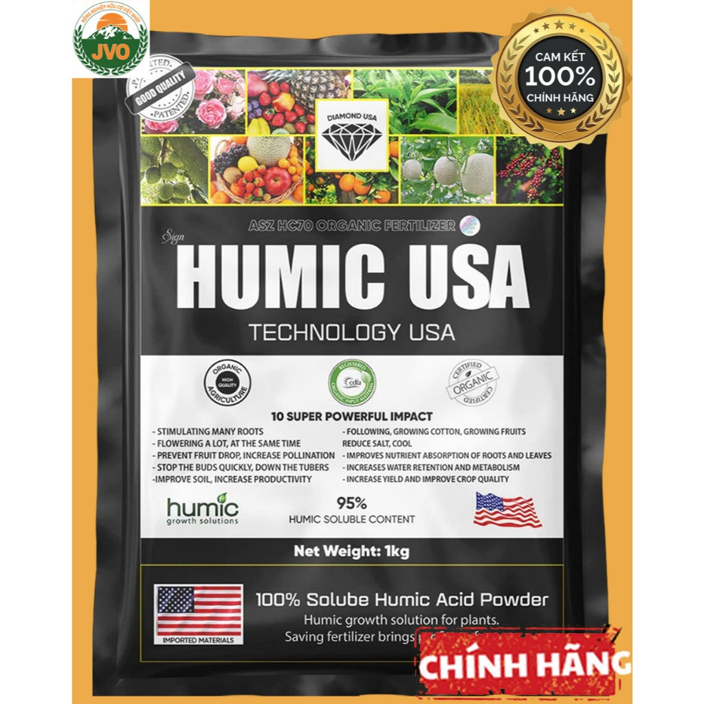 Phân bón HUMIC USA gói 1kg nhập khẩu hàng chính hãng J60 VietNhat