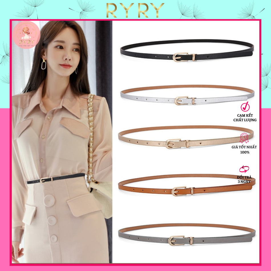 Thắt lưng nữ bản nhỏ 1cm phối blazer, đai váy nhỏ mặc đầm