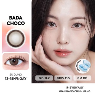  Kính áp tròng EYEIYAGI lens nâu gỗ Bada Choco cận 3 tháng độ cận 0-8 DIA 14.2mm | Lens chính hãng Hàn Quốc 