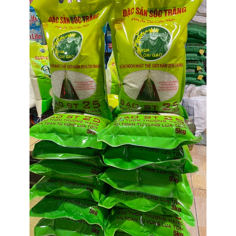 Gạo ST25 Đặc sản sóc trăng ( Túi 5kg Gạo ngon nhất thới giới )