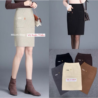  Chân váy len ngắn 2 kiểu nhiều màu style 