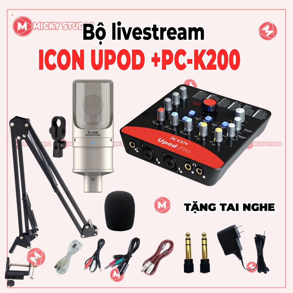 Mic Livestream ,Mic thu âm Sound card ICON UPOD PRO & TAKSTAR K200 2024 livestream , Micky Studio