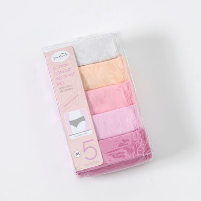 Combo 5 quần lót nữ Y20-B00802, cotton, lưng vừa, có đường may