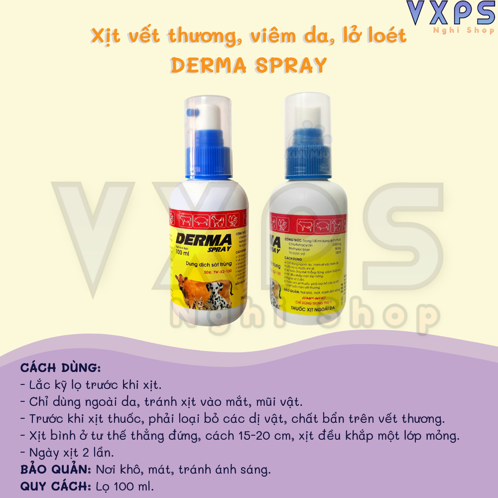 Xịt sát khuẩn Derma Spray cho chó mèo