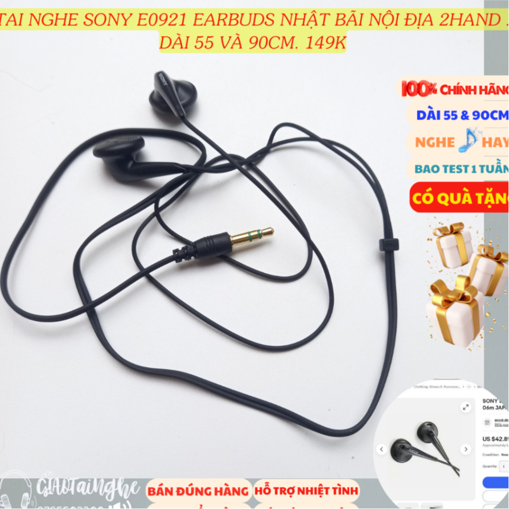Tai nghe Sony E0921 Earbuds Nhật bãi nội địa 2hand . dài 55 và 90cm .  Mã 123
