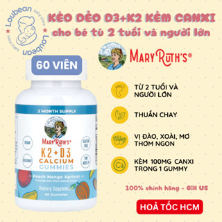 Date 5/2027 Kẹo dẻo bổ sung Canxi và D3 K2 Mary Ruth’s cho bé từ 2 tuổi đủ bill chuẩn Mỹ Loubean