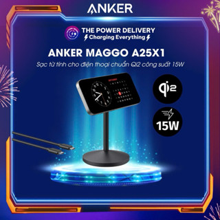 Đế sạc Anker Maggo A25X1, sạc từ tính cho điện thoại chuẩn Qi2 công suất 15W - BH 18 tháng