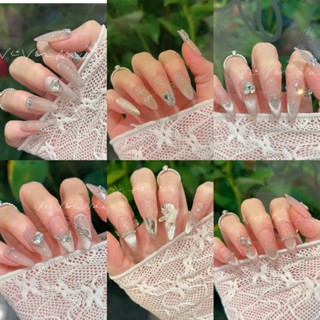 Nail box đính đá móng nhọn, nail box đính đá tết , nail box cô dâu