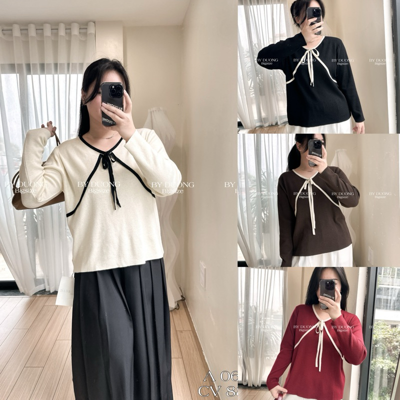 Áo len buộc dây nơ QCCC 063 - [BY DUONG BIGSIZE]