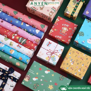  Giấy bọc quà Noel Giáng Sinh Giấy gói quà Sinh Nhật nhiều mẫu vintage xinh xắn dễ thương 