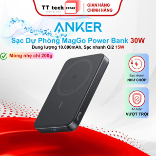 Sạc dự phòng hít từ tính Anker MagGo A1664, siêu mỏng 10.000mAh, được chứng nhận Qi2 15W - BH18T