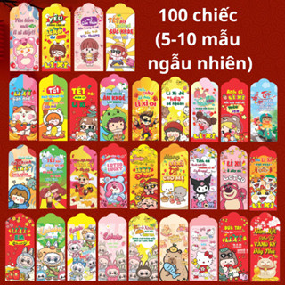  100 Phong Bao Lì Xì Tết Hot Trend 2026 - Chọn Mẫu Và Tặng Kèm Túi Bóng Kính Lì Xỳ Tết Bính Ngọ 