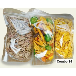  COMBO 3 TÚI THẬP CẨM TRÁI CÂY RAU CỦ SẤY GIÒN NGUYÊN MIẾNG MÍT SẤY GIÒN VỠ TO KHOAI MÔN SẤY GIÒN VỠ 