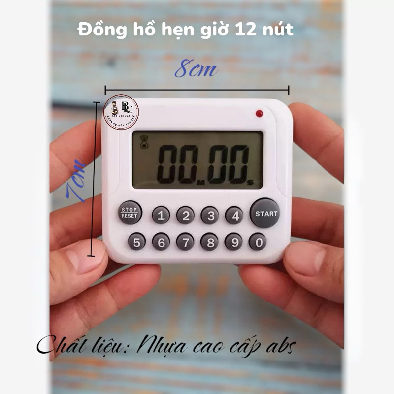 Đồng hồ hẹn giờ 12 nút,bấm giờ dễ sử dụng, độ chính xác cao