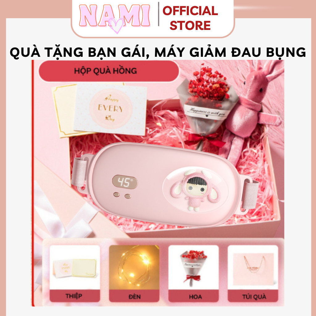 Set quà tặng bạn gái tinh tế, máy giảm đau bụng kinh nhanh chườm ấm, 3 chế độ( bảo hành 12 tháng)
