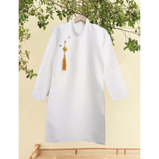 Áo Dài Cách Tân Nam Khóa Sau Lưng Viền Cúc Vải N01