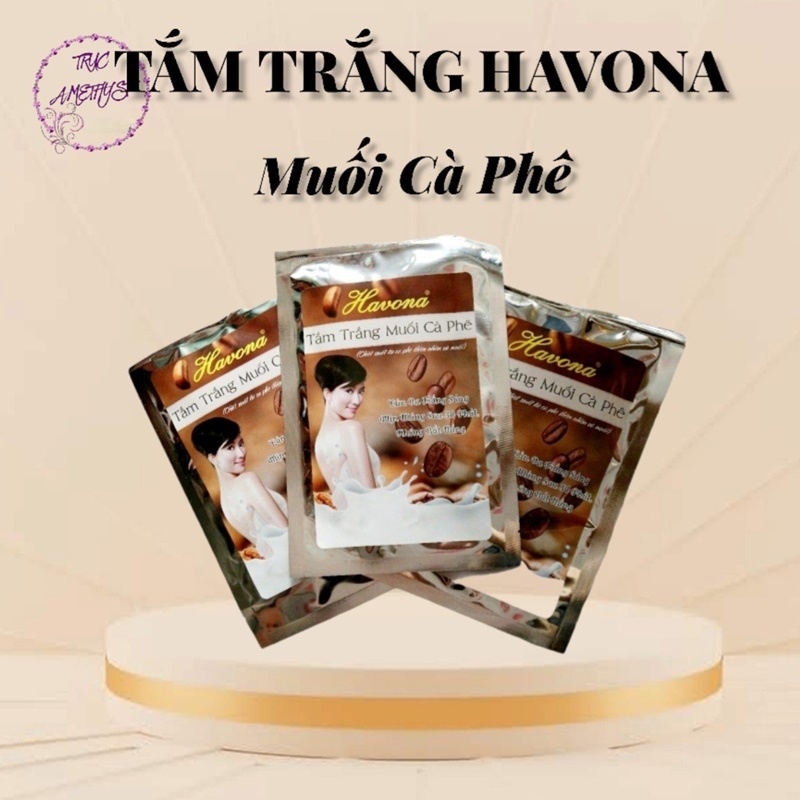 Combo 10 gói tắm trắng da Havona muối cà phê