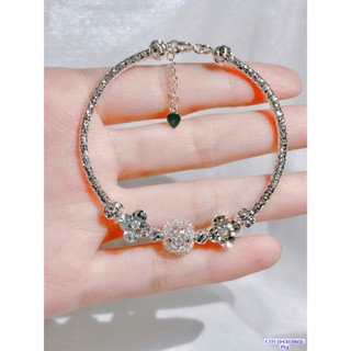 ❤️SẴN❤️  Vòng tay lắc tay bi phay bạc xi bạch kim siêu sáng cz thuỵ sĩ
