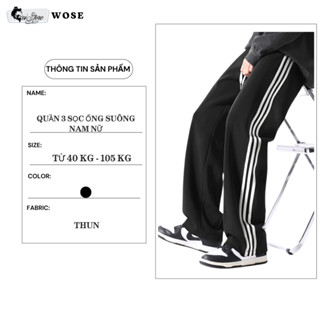 Bigsize 40-105KG Quần Jogger Nam Nữ 3 Sọc Suông Ống Rộng Thời Trang Sói Store Phong Cách Thể Thao