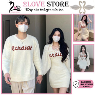 Đồ đôi nam nữ , bộ đồ couple 2Love váy len nữ và áo len nam dài tay thu đông 2024