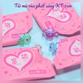   Tự xé  Combo 20 30 50 túi mù phát sáng rùa mini cua mini KT 2cm làm đồ chơi quà tặng cho bé trang trí handmade 