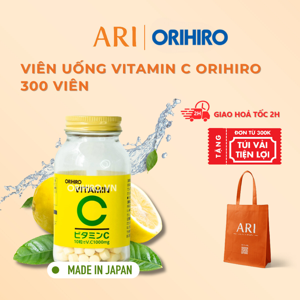 Viên uống Vitamin C Orihiro 300 viên - ARI Health & Beauty