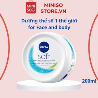 Kem dưỡng ẩm Nivea Soft 200ml  dưỡng thể trắng sáng số 1 thế giới Nội địa Đức 