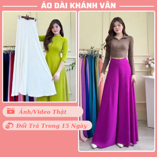 Quần Váy Mặc Áo Dài, Lụa Mỹ Mềm Mát , Quần Ống Rộng, Lưng Thun Dễ Mặc - Áo Dài Khánh Vân