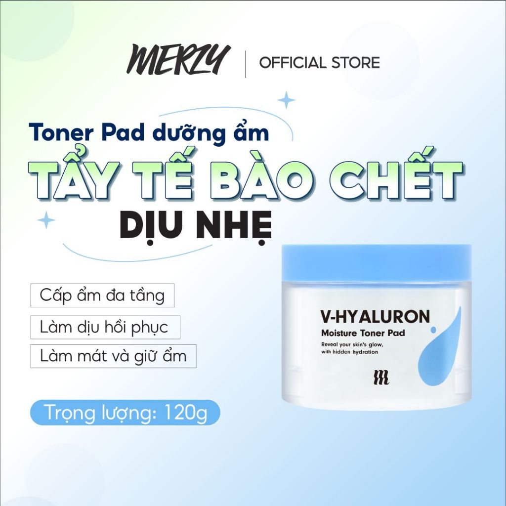 Bông Dưỡng Da By Merzy V-Hyaluronic Acid Moisture Toner Pad 60 miếng 120g
