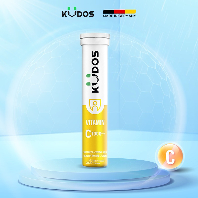 Viên sủi KUDOS VITAMIN C 1000mg nâng cao sức đề kháng hương chanh (20 viên/tuýp)