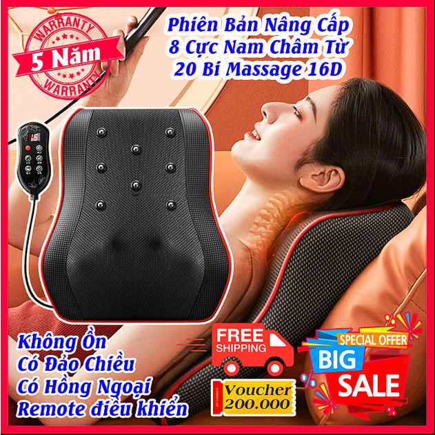 Gối Massage Cổ Vai Gáy, Máy Massage Cổ Vai Gáy Hồng Ngoại Nhiều Chế Độ Dễ Dàng Sử Dụng [ Loại 1 ]