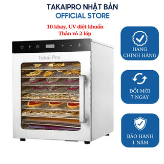  Máy sấy thực phẩm 10 khay TAKAIPRO - có đèn UV diệt khuẩn thân vỏ 2 lớp 