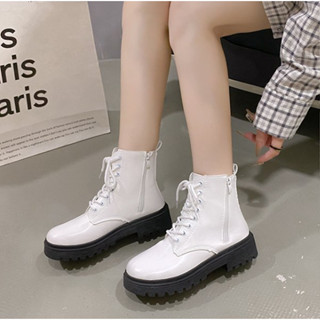 [CÓ H TỐC] 60 Bốt Trắng Nữ Thiết kế Phong CÁch Hàn Quốc NĂNg Động