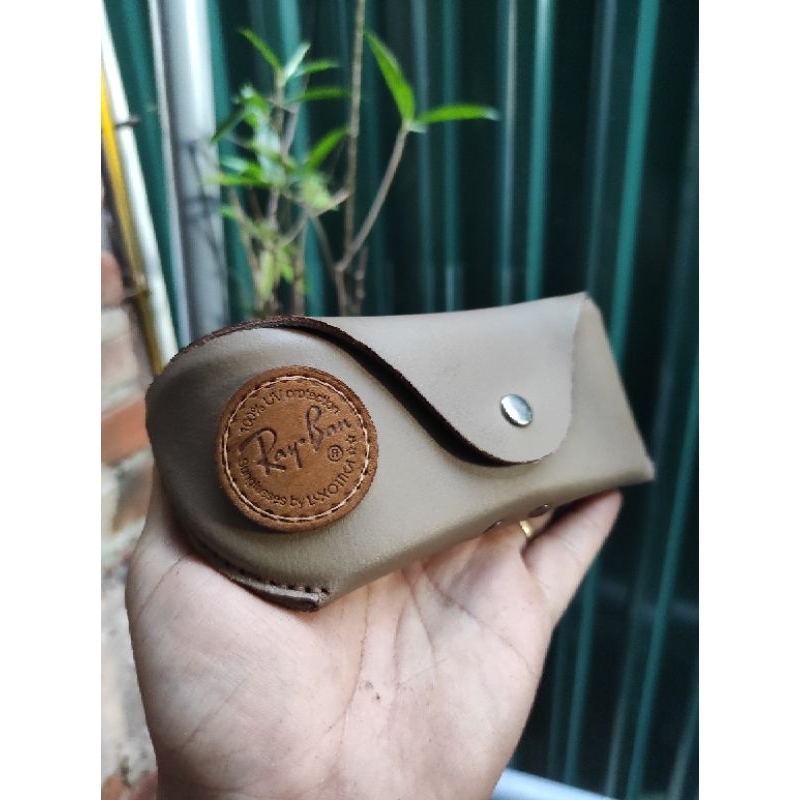 Bao da đựng kính RB size 62 , da bò lót cừu nhung , handmade siêu chất , full khung cứng chống va đập tì đè trước sau