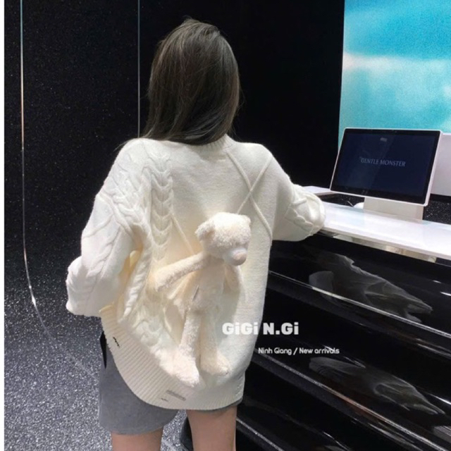 ( Sale) 13Dmz Áo Len gấu cùng màu siêu xinhh Hàng QCCC