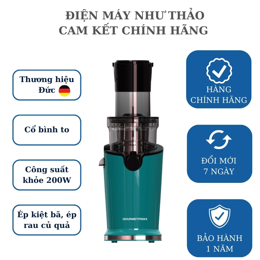 (Hàng Đức) Máy ép hoa quả tốc độ chậm GOURMETMAXX 200W