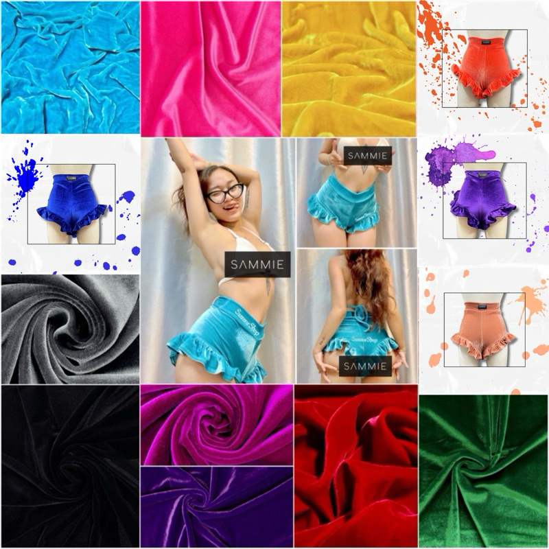 Quần TWERK viền bèo nhung đủ màu, dancer, rave, booty, twerk pants