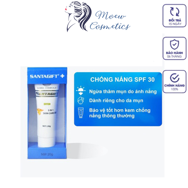 Kem Mụn Gamma SANTAGIFT giảm mụn và giảm thâm thông thoáng lỗ chân lông 20g