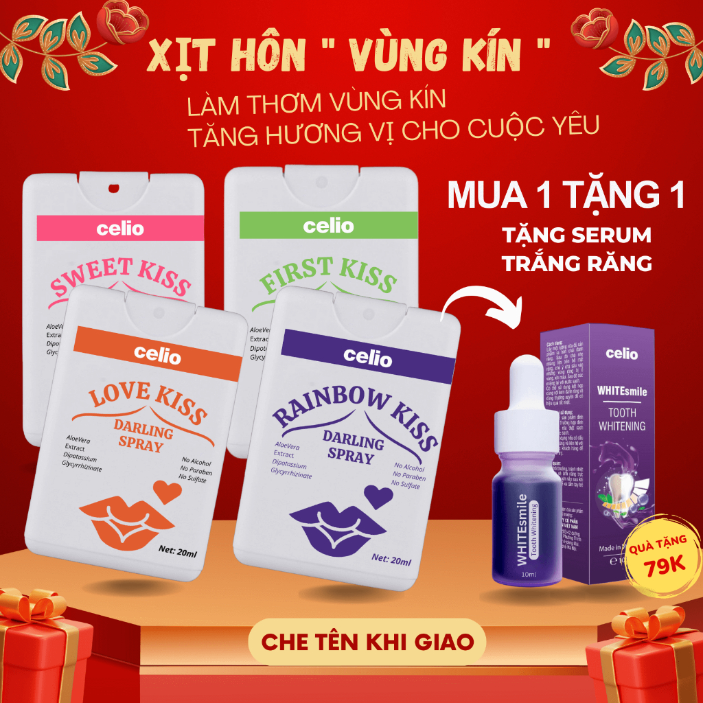 Xịt Ngon Xịt Hôn Thơm Vùng Kín CELIO Hương Vị Trái Cây Giúp Nàng và Chàng Tự Tin Với Mùi Hương Hoa Quả The Mát 20ml