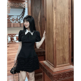 Mèo Mỡ Bigsize — Đầm xuông ren cổ sơmi tay ngắn bigsize 60-90kg