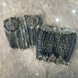 áo yếm bò , áo lửng nút , áo kiểu nữ chất jean mềm thời trang