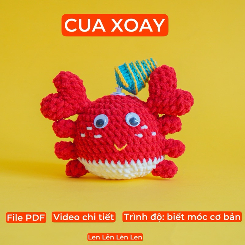 Set móc len cho người mới học móc: Cua Xoay [Len Lẻn Lèn Len]