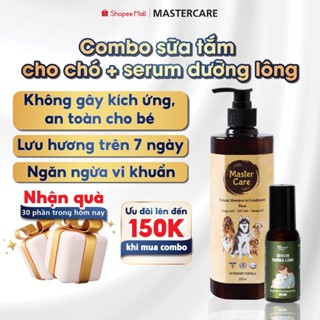 COMBO Sữa Tắm Chó Mèo Tinh Dầu Dưỡng Lông MASTERCARE Mùi Hương Siêu Thơm Lâu Giảm Rụng Lông Mềm Mượt