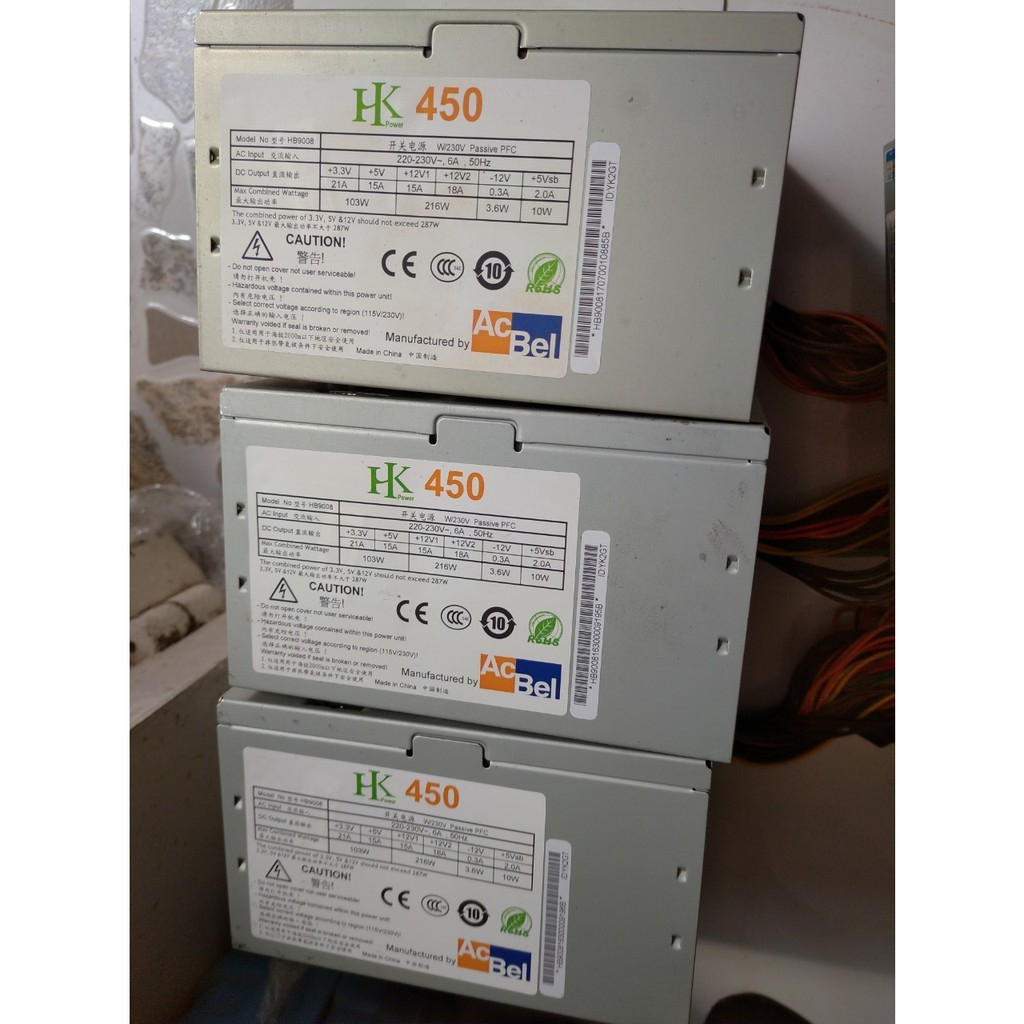 Nguồn máy tính AcBel CE2 HK 450W , 400W ( cũ) công suất thực giá cực rẻ